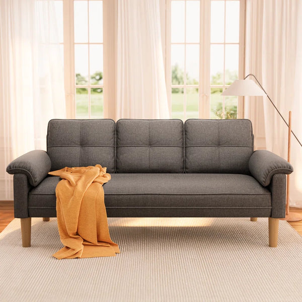 Ebern Designs 31" Square Arm Sofa (3 Seater)