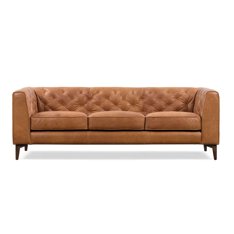 Vintage-Inspired Leather Sofa