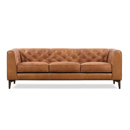 Vintage-Inspired Leather Sofa