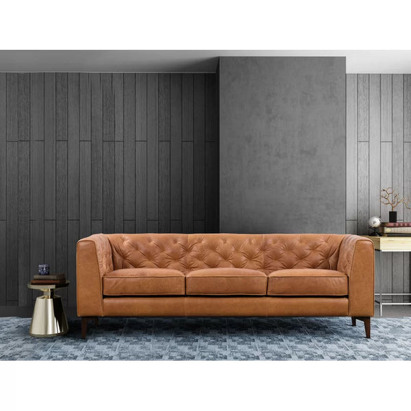 Vintage-Inspired Leather Sofa